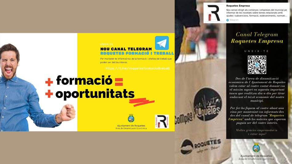 L’Ajuntament de Roquetes posa en marxa dos canals d’informació a Telegram