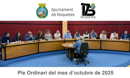 Ple Ordinari de l’Ajuntament de Roquetes del mes d’octubre de 2025