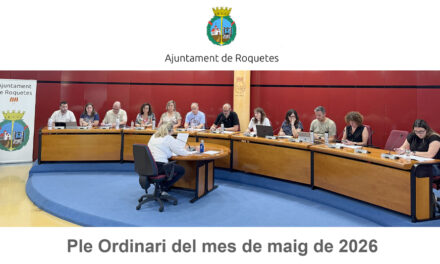 Ple Ordinari de l’Ajuntament de Roquetes del mes de maig de 2026